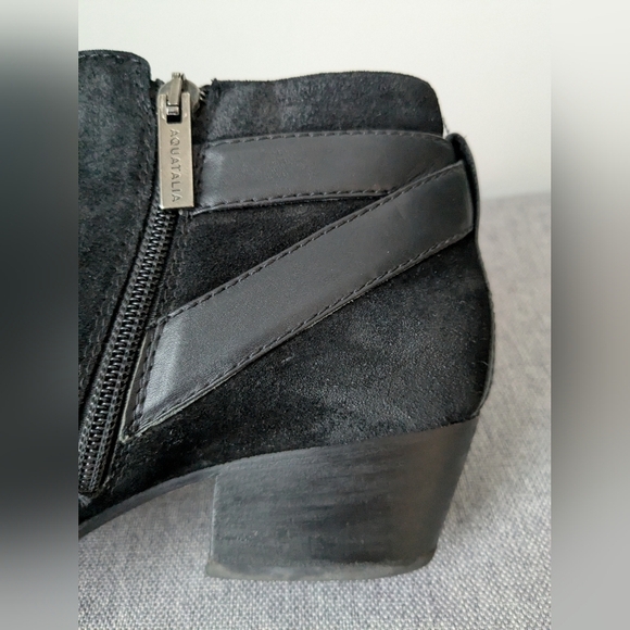Aquatalia Farin Suede Weatherproof Ankle Boots – Black, Size 9 - Picture 10 of 13